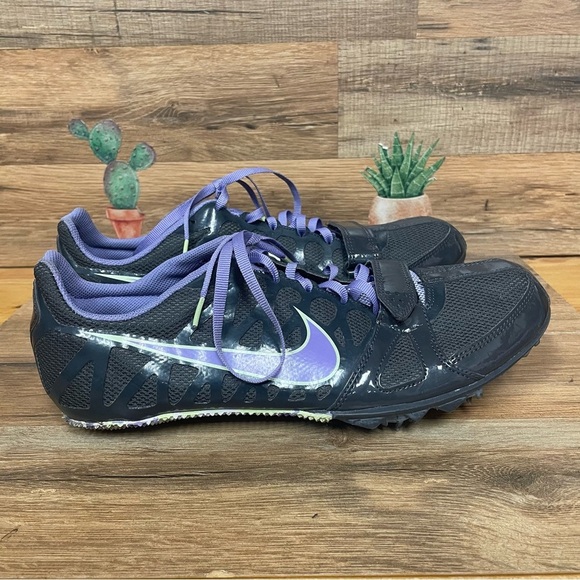 Nike Zoom Rival Sprint Racing Track Shoes Womens size 11 black purple - Picture 1 of 11